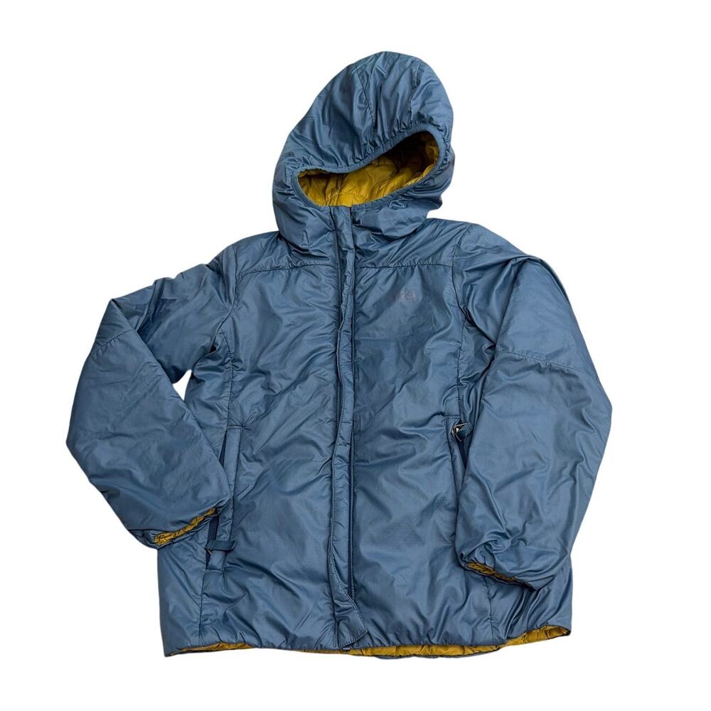 REI Flash Reversible Insulated Winter Jacket Size XS Blue Horizon/Bright Sulfur